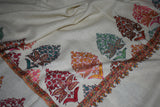 Pashmina hand embroidered shawl designdar 40x80 inch