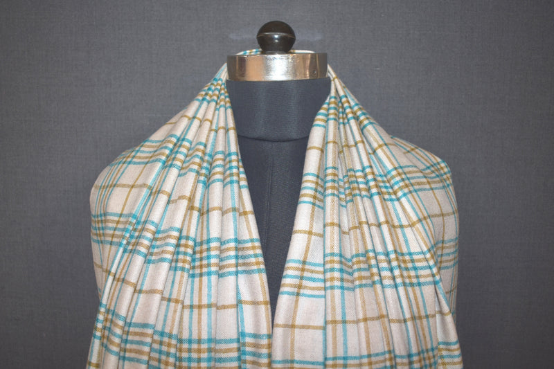 Handwoven pashmina check shawl 40x80 inch