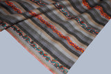 hand made Embroidered stripes shawl 40"x80"