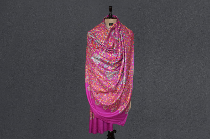 embroidered pashmina jammawar shawl 40X80 inch