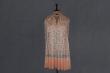 cashmere embroidered fine wool peach stole 28x80 inch