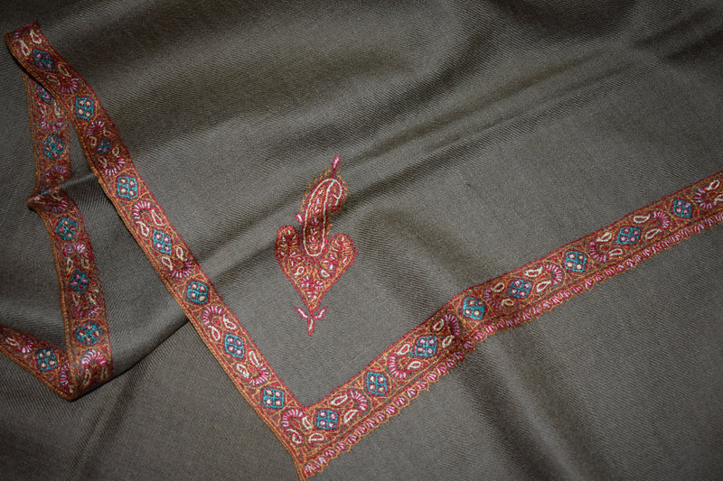 Pashmina embroidered stole 28x80 inch