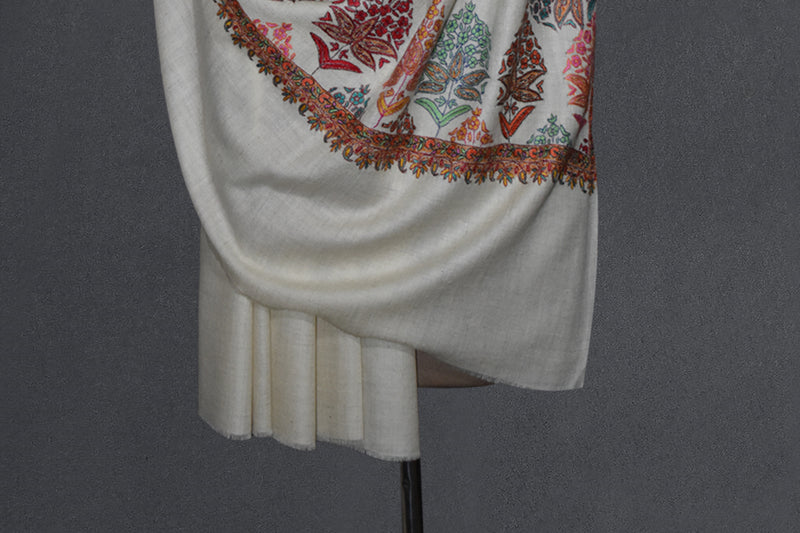 Pashmina hand embroidered shawl designdar 40x80 inch