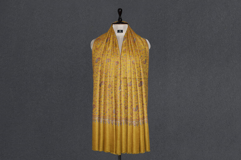 Hand embroidered pashmina jallwork shawl 40X80 inch