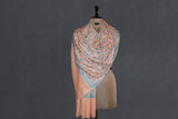 cashmere embroidered fine wool peach stole 28x80 inch