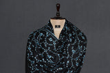 Embroidered fine wool black jall stole 28x80 inch
