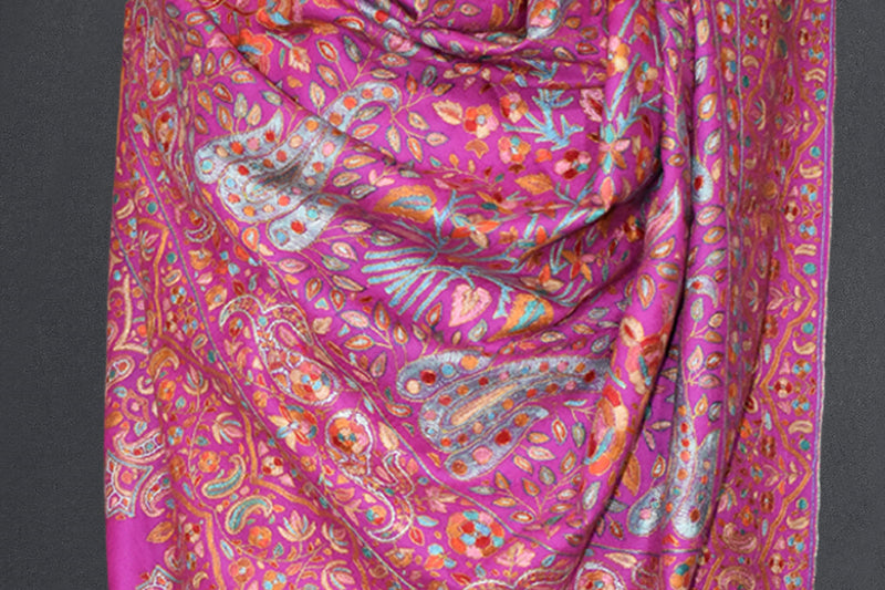 embroidered pashmina jammawar shawl 40X80 inch