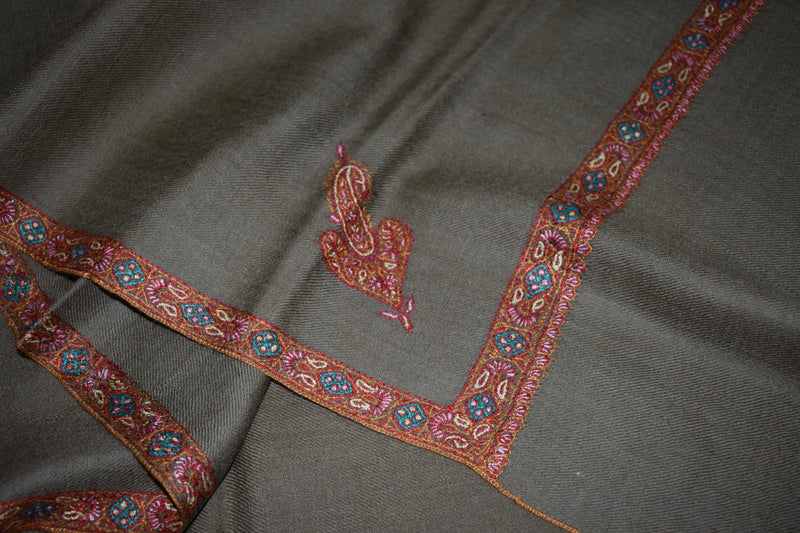 Pashmina embroidered stole 28x80 inch