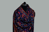 Pashmina handmade hand embroidered blue shawl