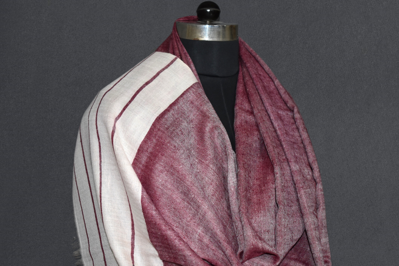 Pashmina handwoven purple stole 28x80 inch