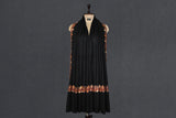 Hand embroidered pashmina shawl black chinar 40X80 inch