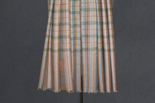 Handwoven pashmina check shawl 40x80 inch