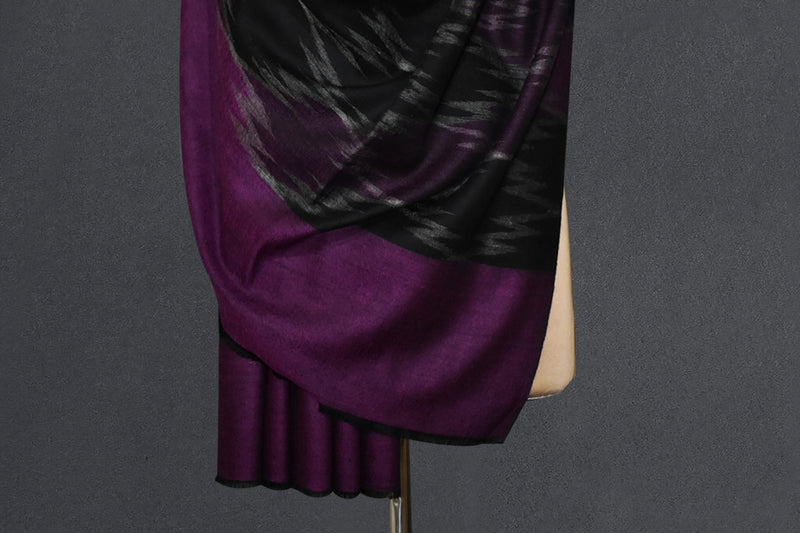 Handwoven pashmina ekat shawl 40x80 inch purple