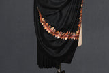 Hand embroidered pashmina shawl black chinar 40X80 inch