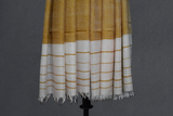 Pashmina handwoven yellow stole 28x80 inch