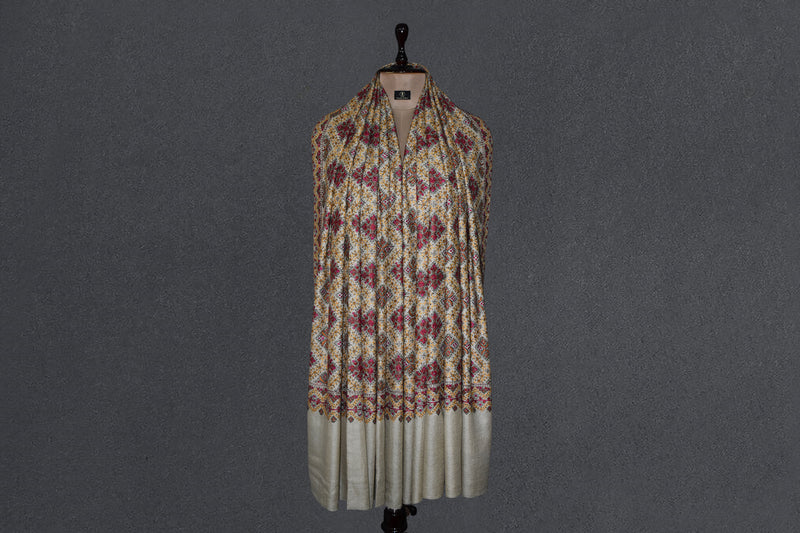 hand embroidered pashmina jammawar shawl 40X80 inch