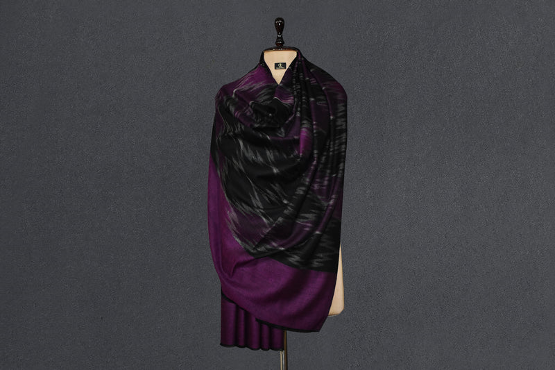 Handwoven pashmina ekat shawl 40x80 inch purple