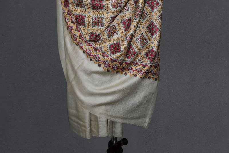hand embroidered pashmina jammawar shawl 40X80 inch