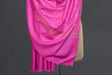 Hand embroidered pashmina jallwork shawl 40X80 inch pink