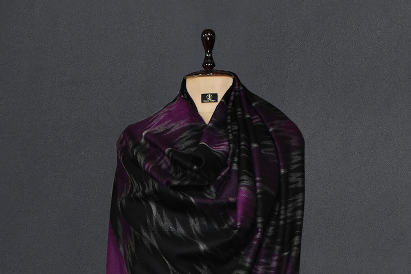 Handwoven pashmina ekat shawl 40x80 inch purple
