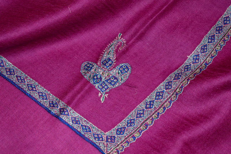 Pashmina embroidered stole 28x80 inch