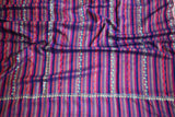 hand Embroidered womens purple stripe shawl 40"x80"