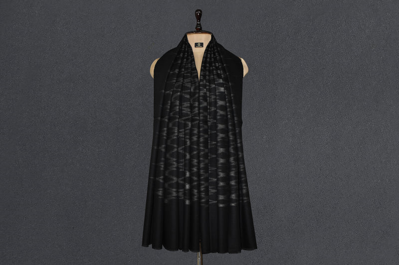 Handwoven pashmina ekat shawl 40x80 inch black