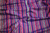 hand Embroidered womens purple stripe shawl 40"x80"