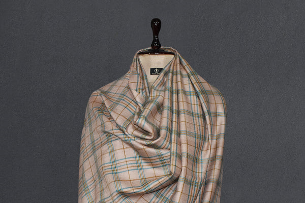 Handwoven pashmina check shawl 40x80 inch