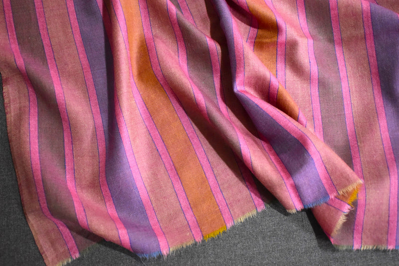 Hand woven pashmina stripe shawl 40x80 inch NOOR