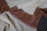 Embroidered pashmina white border shawl 40X80 inch