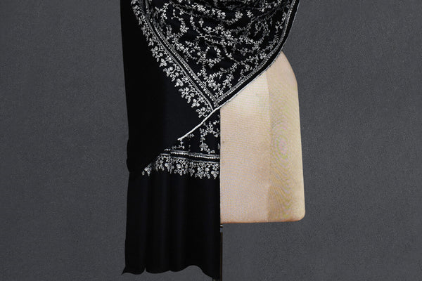 Pashmina embroidered stole 28x80 inch