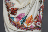 Pashmina hand embroidered shawl designdar 40x80 inch