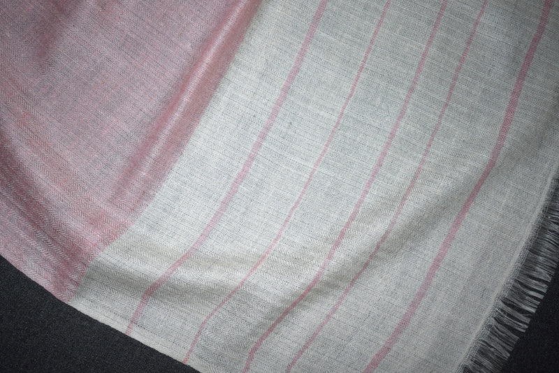 Pashmina handwoven pink stole 28x80 inch