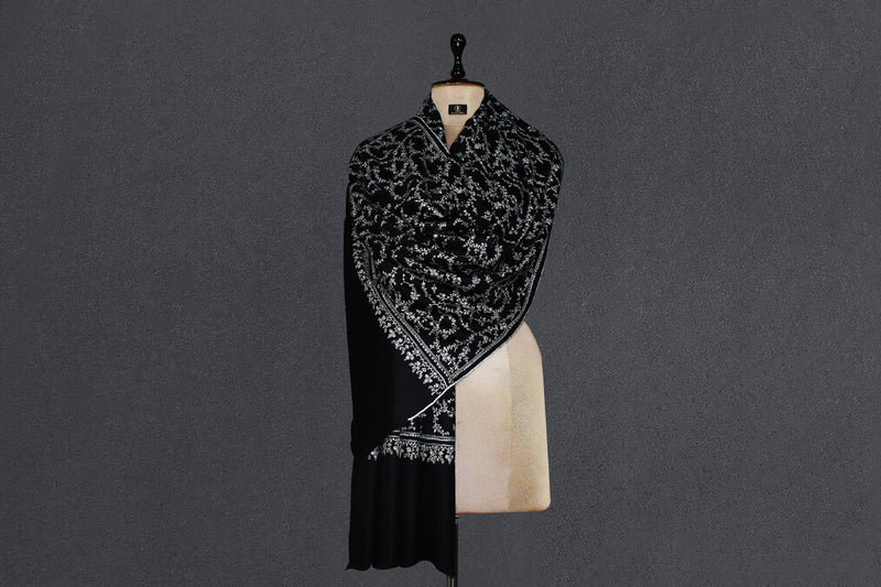 Pashmina embroidered stole 28x80 inch