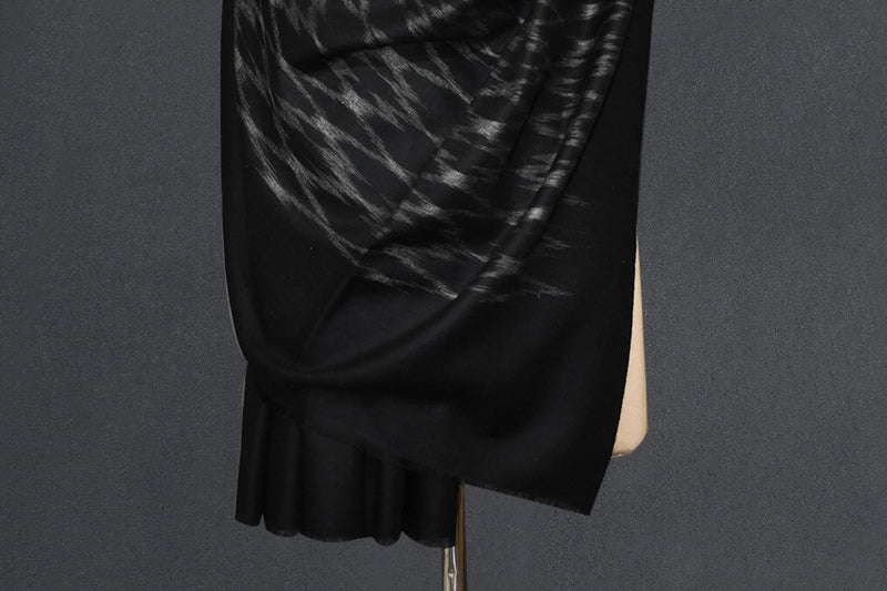 Handwoven pashmina ekat shawl 40x80 inch black