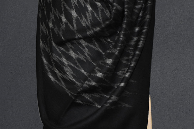 Handwoven pashmina ekat shawl 40x80 inch black