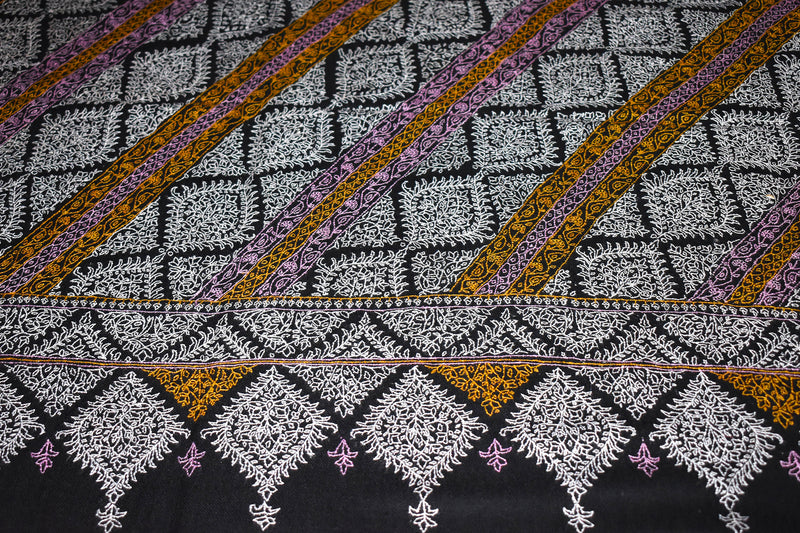 Hand embroidered pashmina jammawar shawl 40X80 inch