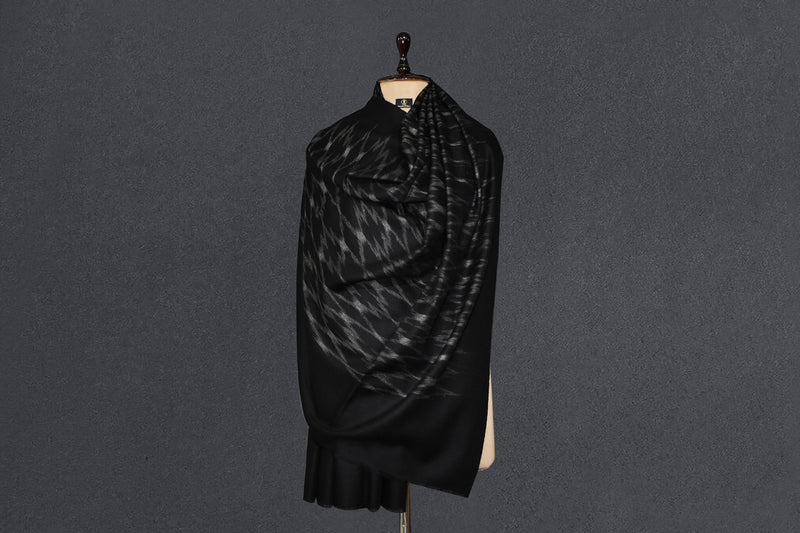 Handwoven pashmina ekat shawl 40x80 inch black
