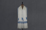 hand embroidered white shawl fine wool 40x80 inch