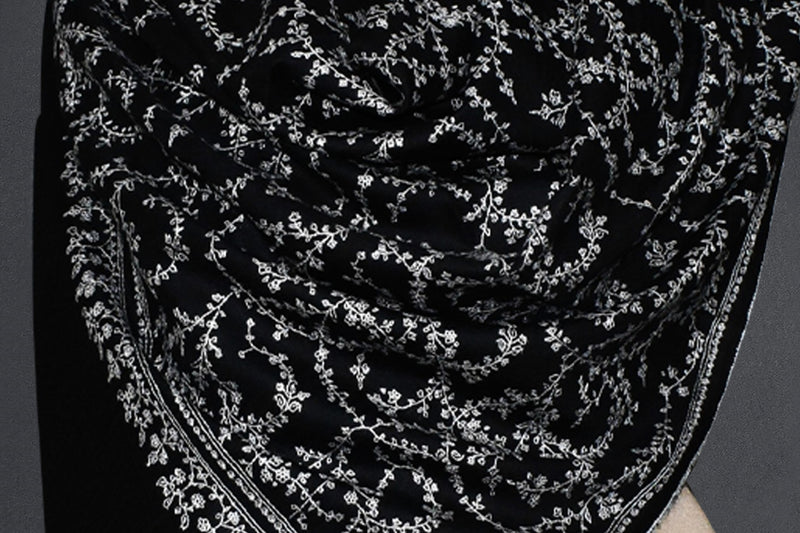 Pashmina embroidered stole 28x80 inch