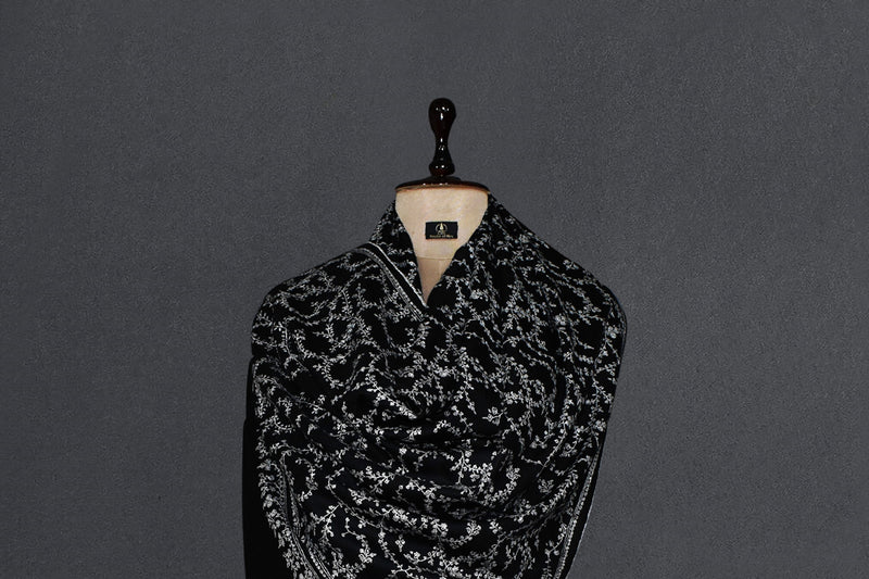 Pashmina embroidered stole 28x80 inch