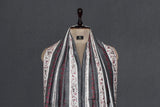Fine wool Embroidered stripe shawl 40"x80"