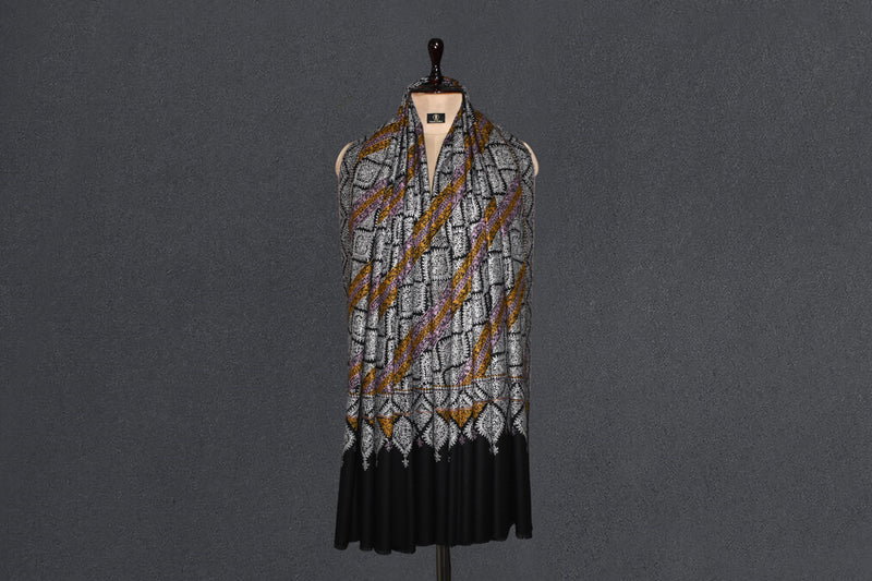 Hand embroidered pashmina jammawar shawl 40X80 inch