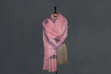 Embroidered fine wool stole 28x80 inch