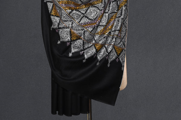 Hand embroidered pashmina jammawar shawl 40X80 inch