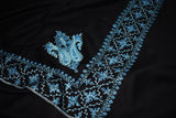 hand embroidered black shawl fine wool 40x80 inch