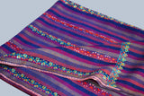 hand Embroidered womens purple stripe shawl 40"x80"
