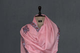 Embroidered fine wool stole 28x80 inch