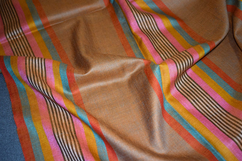 Hand woven pashmina stripe shawl 40x80 inch HOOR